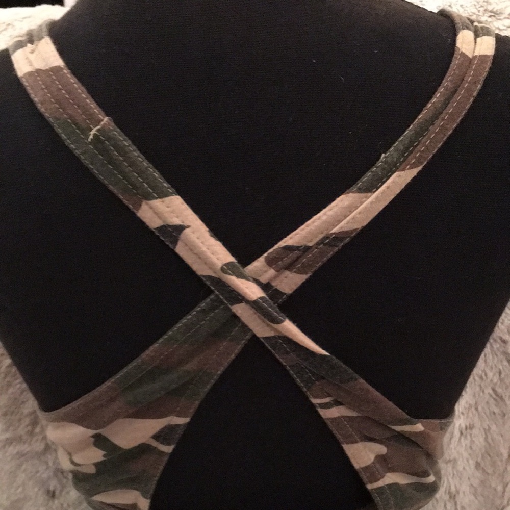 HAODUOYI Tan and Brown Fitted Crop Tank Top - Picture 5 of 10